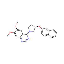 COc1cc2ncnc(N3CC[C@@H](Oc4ccc5ccccc5c4)C3)c2cc1OC ZINC000014956477