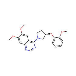 COc1cc2ncnc(N3CC[C@@H](Oc4ccccc4OC)C3)c2cc1OC ZINC000014956414