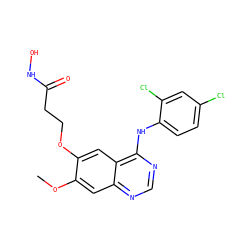 COc1cc2ncnc(Nc3ccc(Cl)cc3Cl)c2cc1OCCC(=O)NO ZINC000473155285