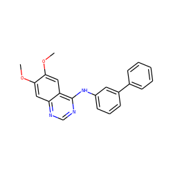COc1cc2ncnc(Nc3cccc(-c4ccccc4)c3)c2cc1OC ZINC000095589959