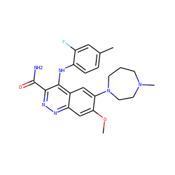 COc1cc2nnc(C(N)=O)c(Nc3ccc(C)cc3F)c2cc1N1CCCN(C)CC1 ZINC000096913690