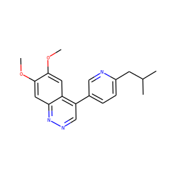 COc1cc2nncc(-c3ccc(CC(C)C)nc3)c2cc1OC ZINC000073295691