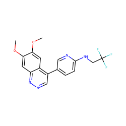 COc1cc2nncc(-c3ccc(NCC(F)(F)F)nc3)c2cc1OC ZINC000073316745