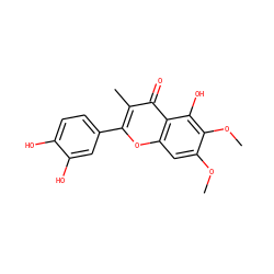 COc1cc2oc(-c3ccc(O)c(O)c3)c(C)c(=O)c2c(O)c1OC ZINC000013822665