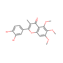 COc1cc2oc(-c3ccc(O)c(O)c3)c(C)c(=O)c2c(OC)c1OC ZINC000013822653