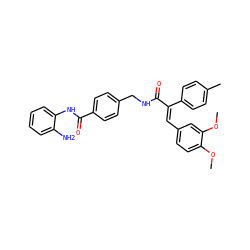 COc1ccc(/C=C(/C(=O)NCc2ccc(C(=O)Nc3ccccc3N)cc2)c2ccc(C)cc2)cc1OC ZINC000059263000