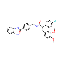 COc1ccc(/C=C(/C(=O)NCc2ccc(C(=O)Nc3ccccc3N)cc2)c2ccc(F)cc2)cc1OC ZINC000043204032