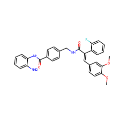 COc1ccc(/C=C(/C(=O)NCc2ccc(C(=O)Nc3ccccc3N)cc2)c2ccccc2F)cc1OC ZINC000059262999
