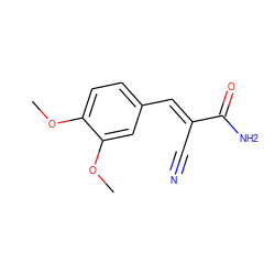 COc1ccc(/C=C(\C#N)C(N)=O)cc1OC ZINC000000143917
