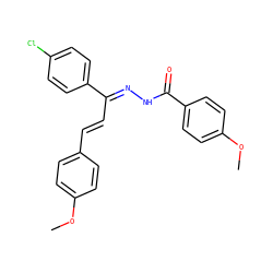 COc1ccc(/C=C/C(=N\NC(=O)c2ccc(OC)cc2)c2ccc(Cl)cc2)cc1 ZINC000299840052
