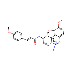 COc1ccc(/C=C/C(=O)N[C@@H]2C=C[C@H]3[C@H]4Cc5ccc(OC)c6c5[C@@]3(CCN4C)[C@H]2O6)cc1 ZINC000096937684