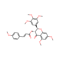 COc1ccc(/C=C/C(=O)O[C@H]2C(=O)c3c(OC)cc(OC)cc3O[C@@H]2c2cc(OC)c(OC)c(OC)c2)cc1 ZINC000473124682
