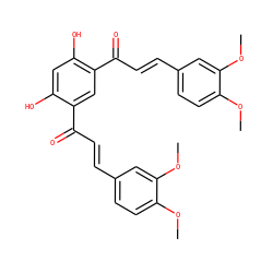 COc1ccc(/C=C/C(=O)c2cc(C(=O)/C=C/c3ccc(OC)c(OC)c3)c(O)cc2O)cc1OC ZINC000008844393