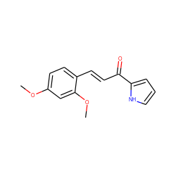 COc1ccc(/C=C/C(=O)c2ccc[nH]2)c(OC)c1 ZINC000038285135
