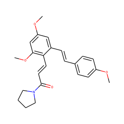 COc1ccc(/C=C/c2cc(OC)cc(OC)c2/C=C/C(=O)N2CCCC2)cc1 ZINC000095589957