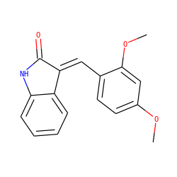 COc1ccc(/C=C2/C(=O)Nc3ccccc32)c(OC)c1 ZINC000013786144