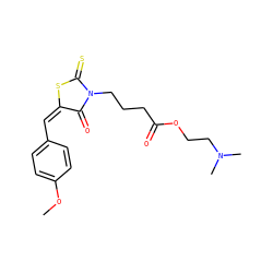COc1ccc(/C=C2/SC(=S)N(CCCC(=O)OCCN(C)C)C2=O)cc1 ZINC000016134119