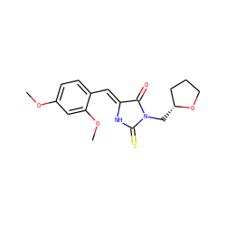 COc1ccc(/C=C2\NC(=S)N(C[C@@H]3CCCO3)C2=O)c(OC)c1 ZINC000013119068
