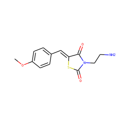 COc1ccc(/C=C2\SC(=O)N(CCN)C2=O)cc1 ZINC000012563010