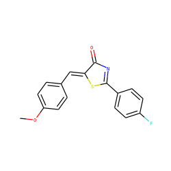 COc1ccc(/C=C2\SC(c3ccc(F)cc3)=NC2=O)cc1 ZINC000084651919