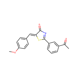COc1ccc(/C=C2\SC(c3cccc(C(C)=O)c3)=NC2=O)cc1 ZINC000071329903
