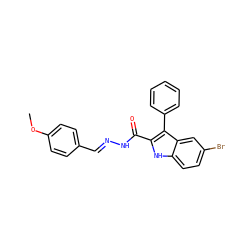 COc1ccc(/C=N/NC(=O)c2[nH]c3ccc(Br)cc3c2-c2ccccc2)cc1 ZINC000001810129