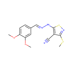 COc1ccc(/C=N/Nc2snc(SC)c2C#N)cc1OC ZINC000004482123