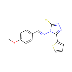 COc1ccc(/C=N/n2c(S)nnc2-c2cccs2)cc1 ZINC000015923816