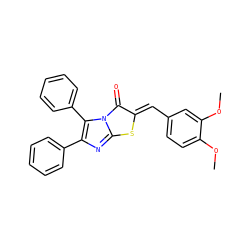 COc1ccc(/C=c2\sc3nc(-c4ccccc4)c(-c4ccccc4)n3c2=O)cc1OC ZINC000012371180