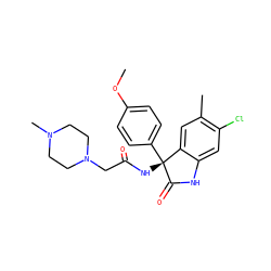 COc1ccc([C@@]2(NC(=O)CN3CCN(C)CC3)C(=O)Nc3cc(Cl)c(C)cc32)cc1 ZINC000095555099