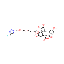 COc1ccc([C@@]2(O)OC(=O)C(c3ccc4c(c3)OCO4)=C2Cc2cc(OC)c(OC)c(OCCOCCOCCOCCn3cc(CF)nn3)c2)cc1 ZINC000095547813