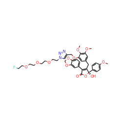 COc1ccc([C@@]2(O)OC(=O)C(c3ccc4c(c3)OCO4)=C2Cc2cc(OC)c(OC)c(OCc3cn(CCOCCOCCOCCF)nn3)c2)cc1 ZINC000095547742