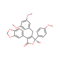 COc1ccc([C@@]2(O)OC(=O)C(c3ccc4c(c3)OCO4)=C2Cc2cc(OC)cc(OC)c2)cc1 ZINC000013761505