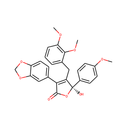 COc1ccc([C@@]2(O)OC(=O)C(c3ccc4c(c3)OCO4)=C2Cc2cccc(OC)c2OC)cc1 ZINC000013761499