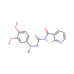 COc1ccc([C@@H](C)NC(=O)n2sc3ncccc3c2=O)cc1OC ZINC000169711331