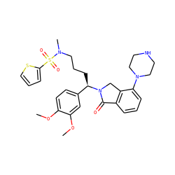 COc1ccc([C@@H](CCCN(C)S(=O)(=O)c2cccs2)N2Cc3c(cccc3N3CCNCC3)C2=O)cc1OC ZINC000049670073