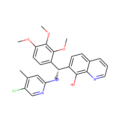 COc1ccc([C@@H](Nc2cc(C)c(Cl)cn2)c2ccc3cccnc3c2O)c(OC)c1OC ZINC000203771139