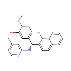 COc1ccc([C@@H](Nc2cc(C)ccn2)c2ccc3cccnc3c2O)cc1O ZINC000015016433