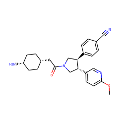 COc1ccc([C@@H]2CN(C(=O)C[C@H]3CC[C@@H](N)CC3)C[C@H]2c2ccc(C#N)cc2)cn1 ZINC001772593854