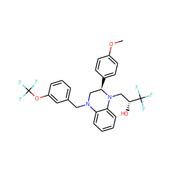 COc1ccc([C@@H]2CN(Cc3cccc(OC(F)(F)F)c3)c3ccccc3N2C[C@@H](O)C(F)(F)F)cc1 ZINC000207728263