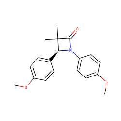 COc1ccc([C@@H]2N(c3ccc(OC)cc3)C(=O)C2(C)C)cc1 ZINC000136430026