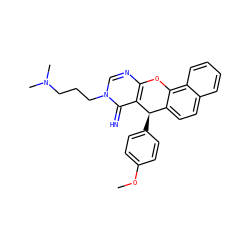COc1ccc([C@@H]2c3ccc4ccccc4c3Oc3ncn(CCCN(C)C)c(=N)c32)cc1 ZINC000009348309