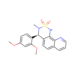 COc1ccc([C@@H]2c3ccc4cccnc4c3NS(=O)(=O)N2C)c(OC)c1 ZINC000205638176