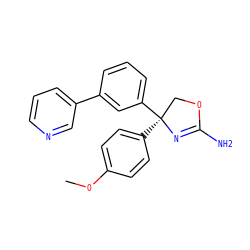 COc1ccc([C@]2(c3cccc(-c4cccnc4)c3)COC(N)=N2)cc1 ZINC000095573485