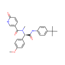 COc1ccc([C@H](C(=O)Nc2ccc(C(C)(C)C)cc2)N(C)C(=O)c2ccc(=O)[nH]c2)cc1 ZINC000299826501