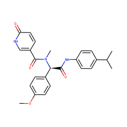 COc1ccc([C@H](C(=O)Nc2ccc(C(C)C)cc2)N(C)C(=O)c2ccc(=O)[nH]c2)cc1 ZINC000018254292