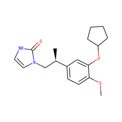 COc1ccc([C@H](C)Cn2cc[nH]c2=O)cc1OC1CCCC1 ZINC000000024221