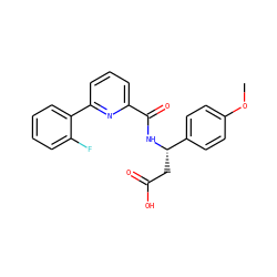 COc1ccc([C@H](CC(=O)O)NC(=O)c2cccc(-c3ccccc3F)n2)cc1 ZINC000203335861