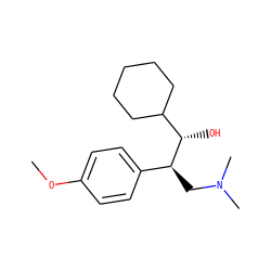 COc1ccc([C@H](CN(C)C)[C@@H](O)C2CCCCC2)cc1 ZINC000027553891
