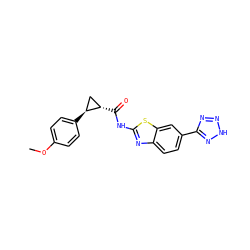 COc1ccc([C@H]2C[C@@H]2C(=O)Nc2nc3ccc(-c4nn[nH]n4)cc3s2)cc1 ZINC000103290055